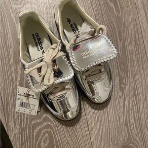 adidas Women's Silver Metallic Samba Sneakers